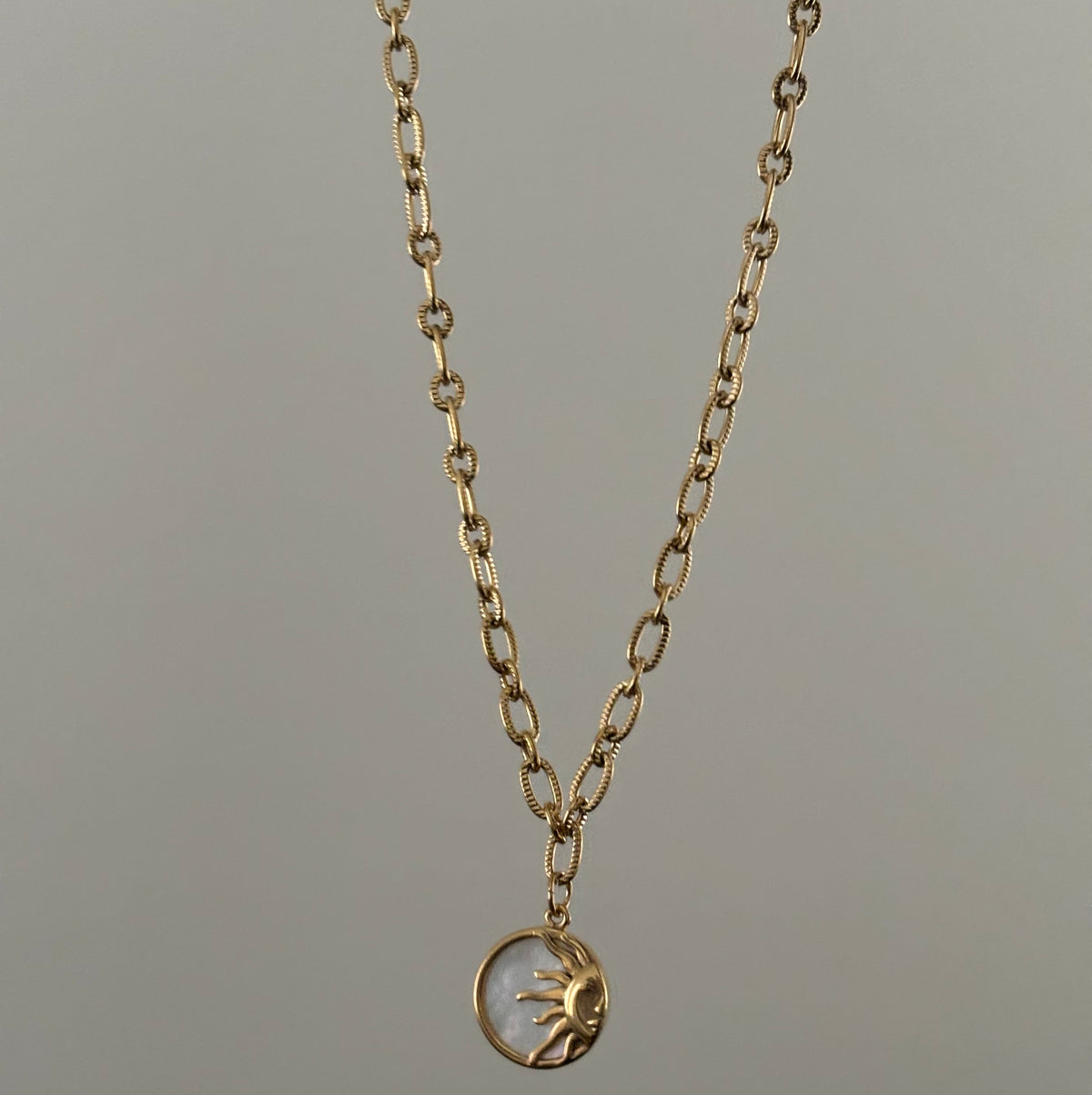 Vintage Sun and Moon Necklace