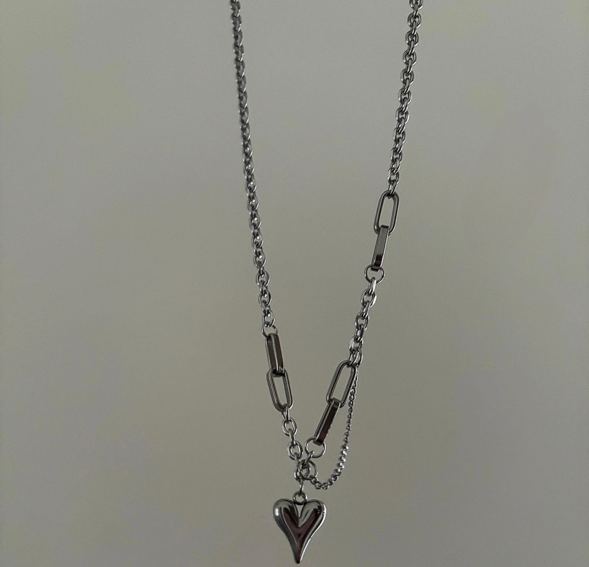 Metal Heart Necklace-18k