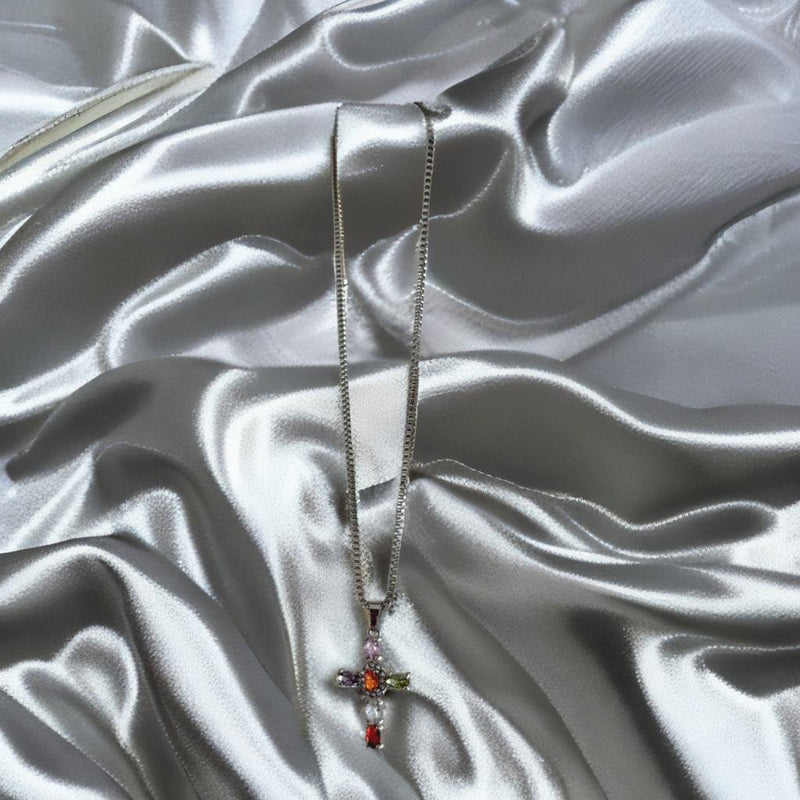 Radiant Cross Necklace (silver)