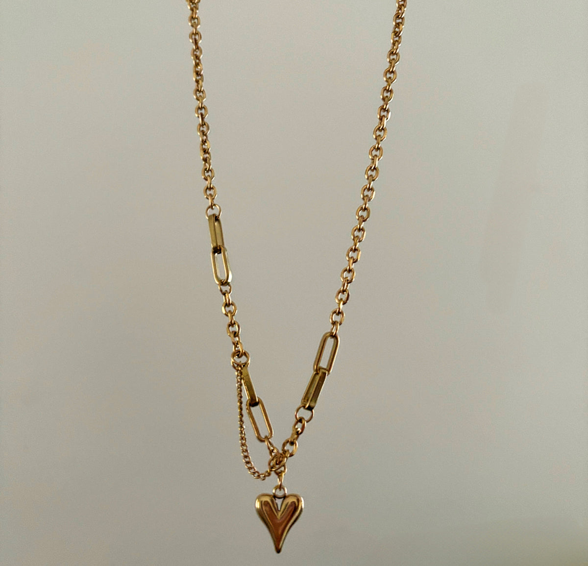 Metal Heart Necklace-18k