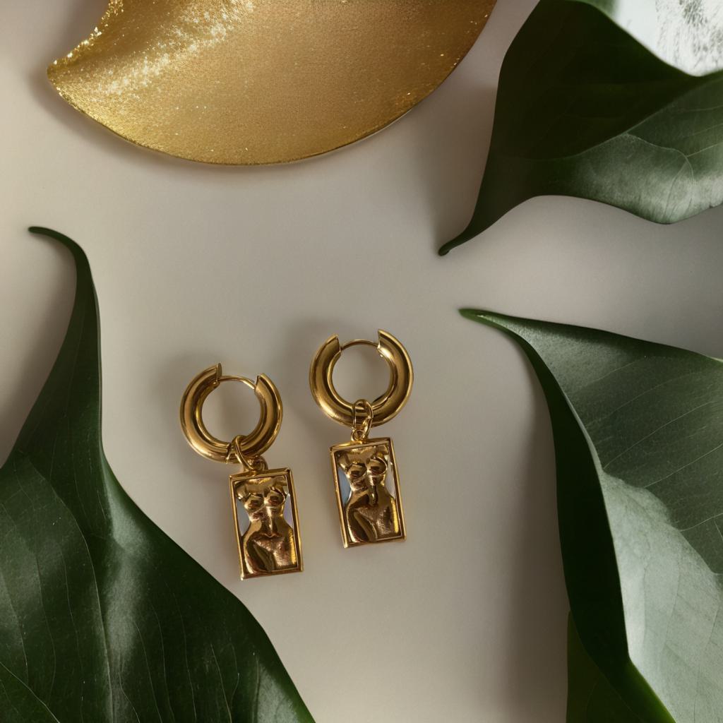 Body Square Dangle Earrings