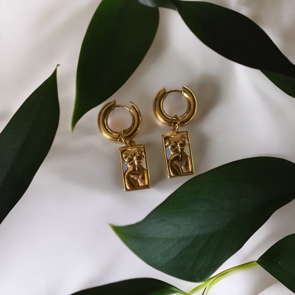 Body Square Dangle Earrings