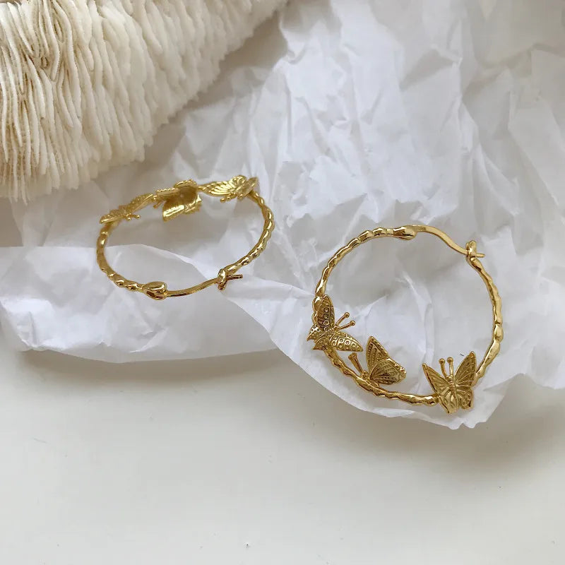 Garland Butterfly Hoop Earrings