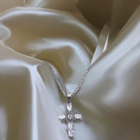 White Cross Necklace