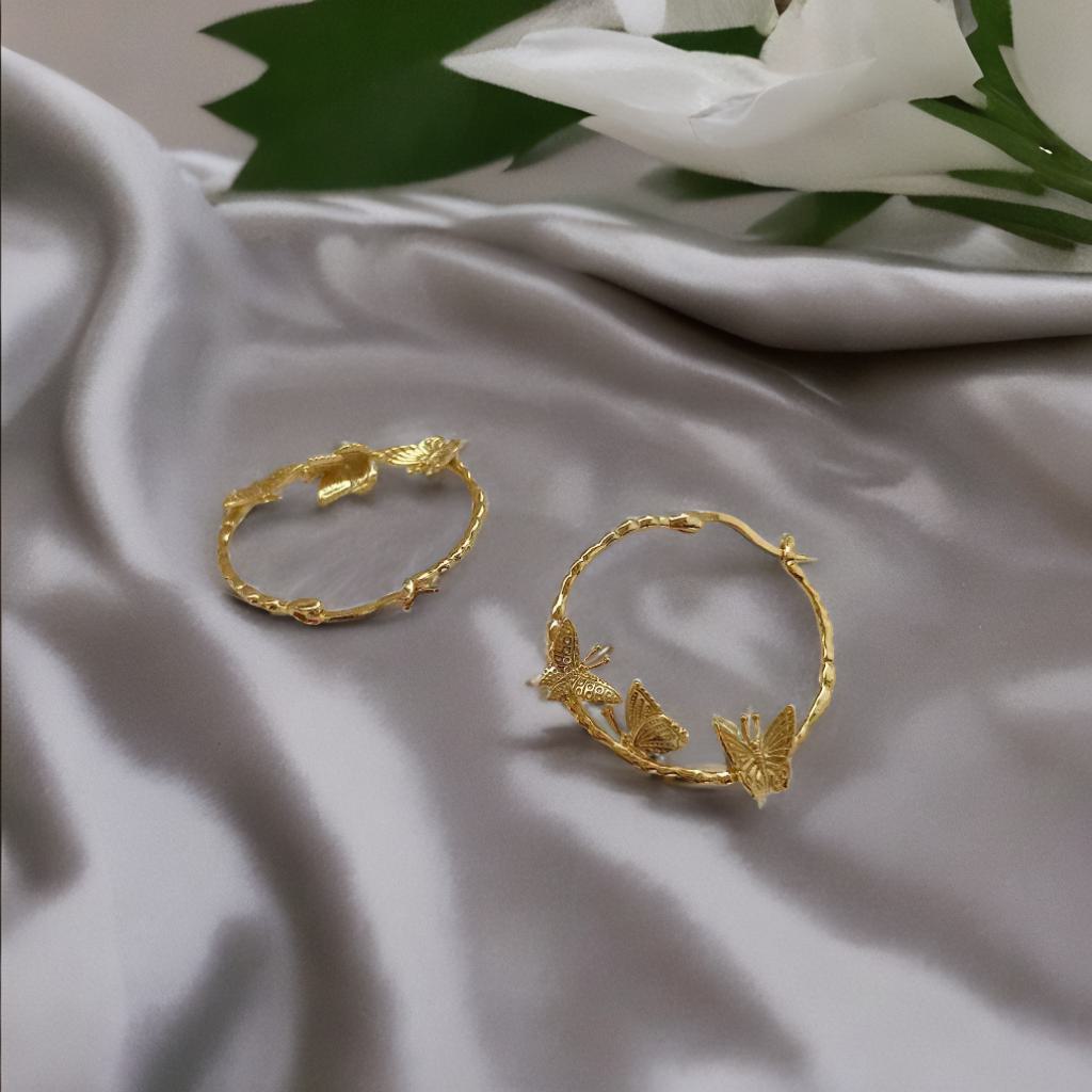 Garland Butterfly Hoop Earrings