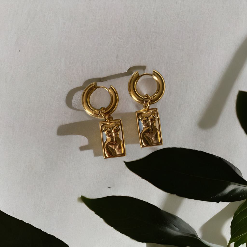 Body Square Dangle Earrings