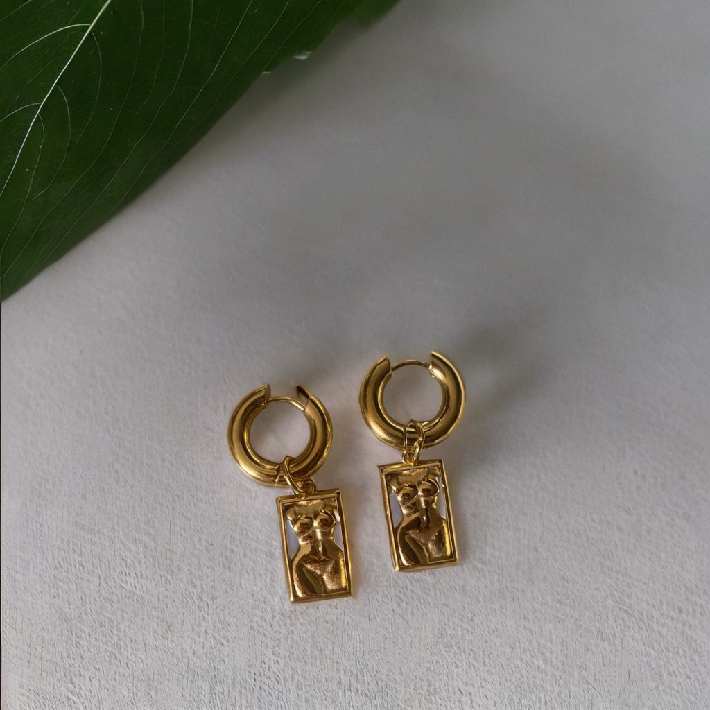 Body Square Dangle Earrings